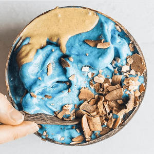 La mejor opción para acampar en verano, cuenco desechable ecológico para batidos de madera de coco, patrón de onda azul tallado, bandeja segura para alimentos - Product Image 5