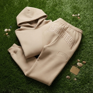 Womens Beige Oversized Hoodie Tracksuit <b>Set</b> Fleece Pullover Sweatshirt <b>Jogger</b> Pants <b>Matching</b> Casual Streetwear Loungewear - Product Image 5