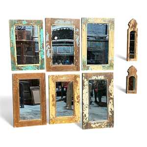 Vintage Luxury Wood and Aluminum Frame Bathroom and Bedroom <b>Wall</b> <b>Mirror</b> Glass Home Decor for Dressing for Home Use - Product Image 2