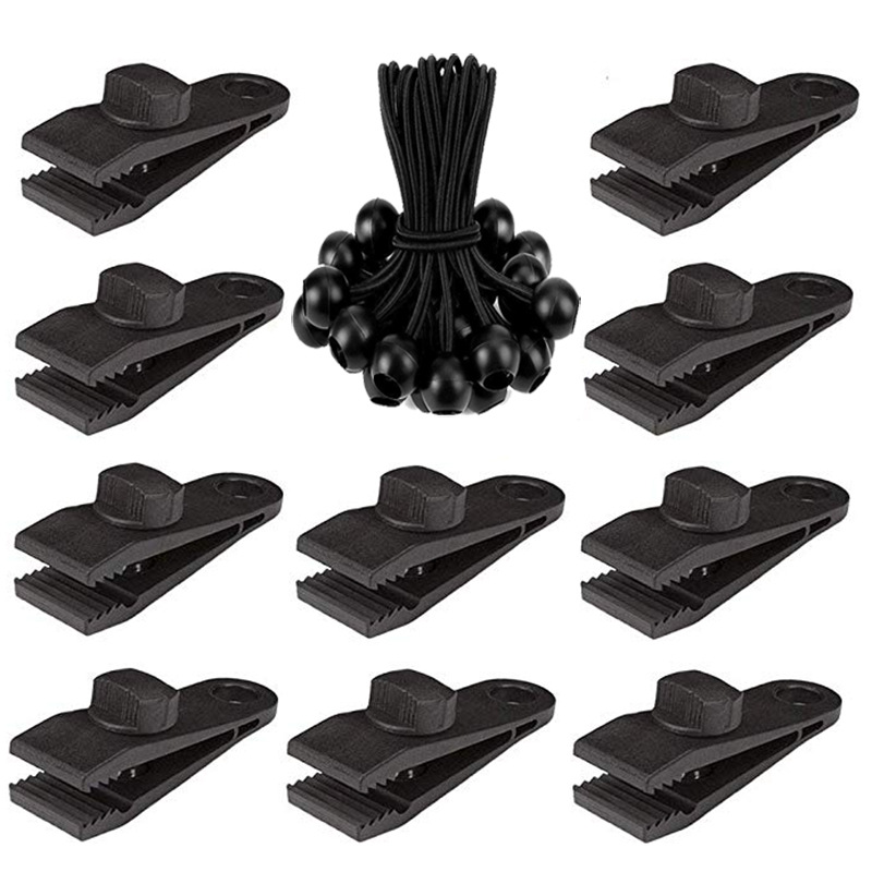 10 clips noirs + 10 cordons à points noirs