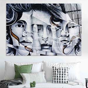 Arte Moderno Impreso en Lienzo: Diseño de Graffiti Personalizado, Arte en Vidrio Templado - Product Image 1