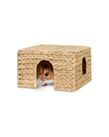 Maison de cachette de jacinthe d'eau naturelle à motif solide pour chinchillas cochons d'inde tissé à la main abri pour petits animaux prix peu coûteux