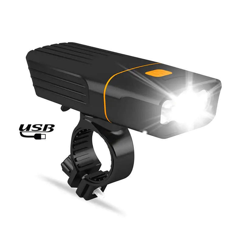 New bicycle light Mountain bike LED flashlight USB charging strong lamp night riding distant headlight