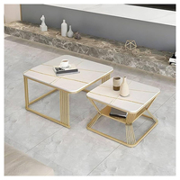 Table basse carrée en marbre moderne exclusive Table d'appoint combinaison appartement maison meubles multifonction personnalisable rouge
