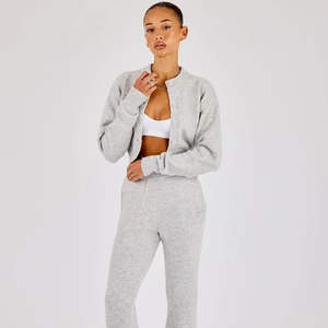 Ensemble de survêtement vintage uni pour homme et femme, sweat-shirt et pantalon de jogging, tenue de sport, course à pied, entraînement, streetwear décontracté, polaire - Product Image 1