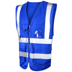 Chaleco de Seguridad Reflectante Azul al por Mayor, ANSI Clase 3, Impermeable, Alta Visibilidad, Ropa de Trabajo Industrial, Personalizable - Product Image 2
