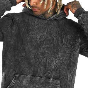 Sweat à capuche délavé à l'acide avec le meilleur matériel au prix de gros Sweatshirts à capuche et sweatshirts délavés à l'acide avec votre logo pour hommes - Product Image 2