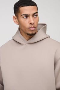 Sweat à capuche surdimensionné beige avec logo personnalisé et ensemble de survêtement unisexe en polaire lourde et pantalon de survêtement - Product Image 3