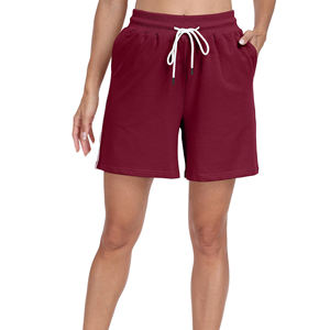 Verano de punto de algodón poliéster Casual mujeres para pantalones cortos con bolsillos correr deporte señoras atléticos trajes cómodos pantalones cortos de mujer - Product Image 2