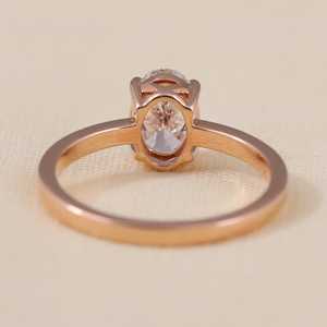 แหวนหมั้นเพชรเพาะเลี้ยงทรงรี ความใส VS1 สี F ตัวเลือกเงินสเตอร์ลิง/ทอง/แพลตตินัม แหวนเพชรดีไซน์หรู - Product Image 5