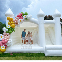 Château gonflable populaire pour fêtes et mariages, toboggan gonflable, tout blanc, avec toboggan pour adultes, combo de saut