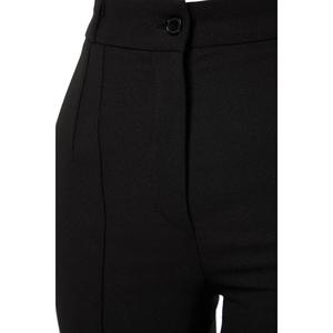 Pantaloni Palazzo a gamba Slim aderenti a vita alta neri da donna