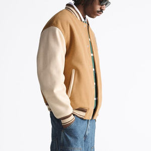 2025 haute qualité personnalisé Graffiti OEM Service Patch Chenille broderie cuir manches longue Vintage veste de Baseball pour hommes - Product Image 4