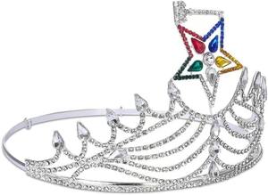 มงกุฎ Worthy Matron OES - สีเงิน ความกว้าง 6 นิ้ว วัสดุ ชุบโรเดียม ประเภทโลหะ เงิน - Product Image 5