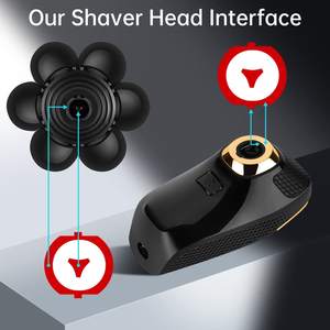 Têtes de rasoir électriques rotatives à triple lame lavables pour hommes, fonctionnant sur USB, pour le visage et le corps, version allemande - Product Image 3