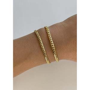 Petite Familia 14K <b>Gold</b> Cuban Bracelet with Emerald Diamond Pearl Rhodium & <b>Gold</b> Plated Star-shaped <b>Rose</b> <b>Gold</b> Religious <b>Bangles</b> - Product Image 4