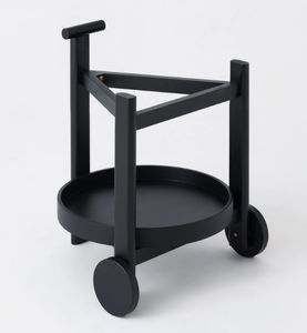 Chariot de bar en bois artisanal avec roues en fer Chariot de service de style industriel vintage Chariot à boissons pour bar à domicile Hôtel Restaurant - Product Image 3