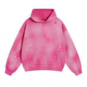 Sweat à capuche vieilli de qualité supérieure, design personnalisé, vêtement d'hiver décontracté, motif uni brodé, 100 % coton respirant, vente en gros - Product Image 1