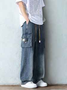 กางเกงยีนส์ผ้าฝ้ายสีน้ำเงินสำหรับ Ms-wc-001งานหัตถกรรมยุค90แบบทันสมัยปรับขนาดได้ตามต้องการ - Product Image 6