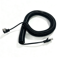 Câble Ethernet spiralé 8 cœurs, câble réseau enroulé à angle droit, câble flexible rétractable à ressort, longueur personnalisée