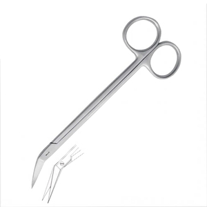 Tijeras de Cirugía General médica Locklin de 6 pulgadas al por mayor tijeras angulares con acabado de arena DIY Bordes de corte dentados OEM - Product Image 4