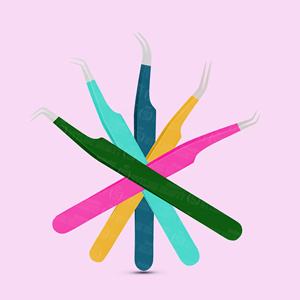 Ensemble d'outils pour cils en acier inoxydable de haute précision, pinces à cils colorées, pinces courbées, droites, pour extensions de cils en volume - Product Image 4