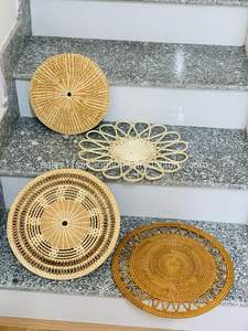 Napperon en osier de rotin rond classique Tapis de table élégants pour décor de table à manger - Product Image 6