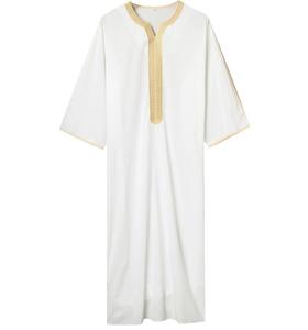 Último Vestido largo de moda árabe tradicional Thobe Qatari Abaya de Dubai ropa y accesorios musulmanes a la venta - Product Image 1