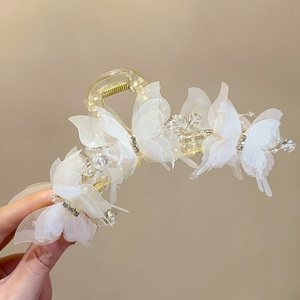 Épingles à cheveux élégantes en forme de papillon, pinces à cheveux décorées de perles, accessoires de cheveux blancs, bleus, roses pour mariage et fêtes pour femmes - Product Image 5