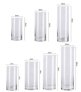 Vente en gros Vase en verre cylindrique transparent pour décoration intérieure Vase en verre cristal de table pour fleurs - Product Image 3
