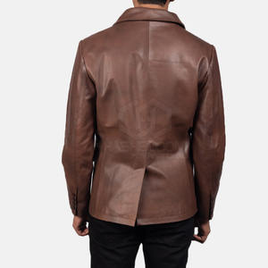 Manteau de blazer à col mandarin simple boutonnage imprimé de logo personnalisé de haute qualité pour hommes Blazers longs en tissu de laine imperméables - Product Image 5