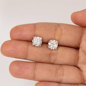Precioso solitario Stud pendientes cojín corte Moissanite diamante Stud delicado brillante pendientes compromiso encanto regalo para socio - Product Image 3