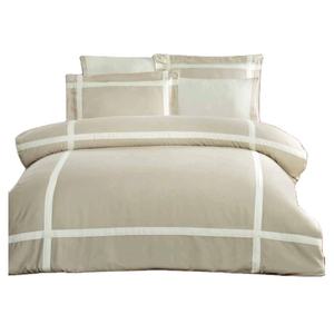 Parure de lit de luxe 6 pièces King Size XL avec housse de couette, drap-housse et taies d'oreiller Oxford en coton tissé géométrique pour usage domestique - Product Image 1