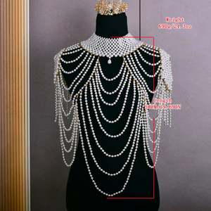 Robes de bal Bridella VG66, châle en perles ivoire avec drapé doux, enveloppe chaude, accessoire élégant et luxueux pour les mariages et les événements formels - Product Image 6