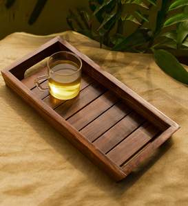 Bandeja de madera premium para servir, ideal para la cocina del hogar y la decoración de la mesa de café, a bajo costo y ecológica, de CRAFT ZONE EXPORT - Product Image 2