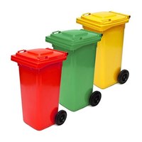 Mobilier urbain d'extérieur 770 Ltr Poubelle en plastique avec pédale pour recyclage domestique Disponible en 80L 100L