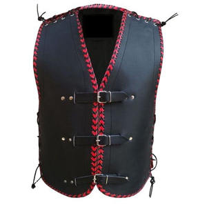 Chaleco de cuero de motocicleta de la mejor calidad para hombres Todos los tamaños y colores disponibles Transpirable Profesional Motocicleta Cuero genuino Ve - Product Image 5