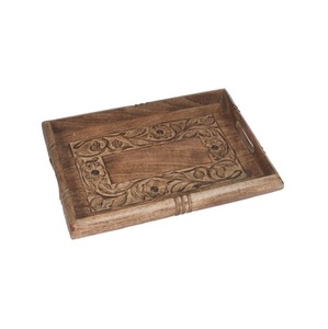 Bandeja de madera con mango de cuerda, Juego de 2 tamaños diferentes para servir alimentos - Product Image 5