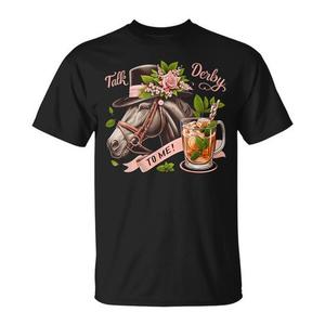 Camiseta de Mujer con Diseño Promocional 'Talk Derby to Me' para Carreras de Caballos - Product Image 1