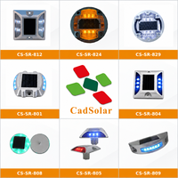 CadSolar 6 LED IP68 Balise de signalisation routière solaire réfléchissante blanche étanche en aluminium moulé