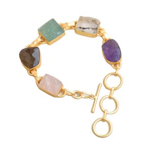 Pietra naturale in ottone placcato oro 18K Unisex artigianale fornitore all'ingrosso di moda produttori nuovo braccialetto di tendenza - Product Image 1