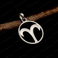 925 argent Sterling signe du zodiaque bélier lunette vierge pendentif pour insérer résine lait maternel et cendres travail cadeaux pour les amoureux de l'astrologie