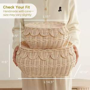 Panier à linge en rotin écologique fait à la main en gros Organisateur de vêtements léger et durable Parfait pour le supermarché - Product Image 6