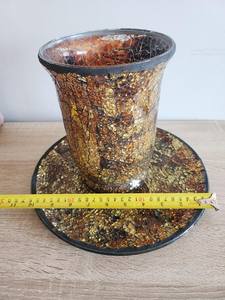 Grand Vase en Mosaïque de Vitrail Vintage Fait Main - Product Image 4