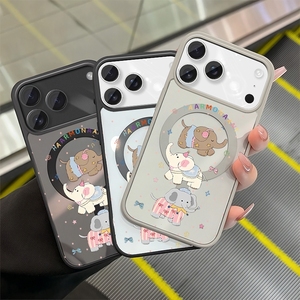 เคสโทรศัพท์แม่เหล็กการ์ตูนรูปสุนัขสำหรับ iPhone 17 Pro Max วัสดุ TPU นิ่ม ลายดอกไม้สีขาว เคสแบบ unisex - Product Image 1