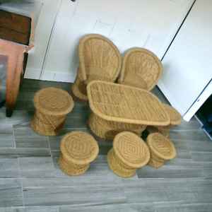 ชุดเก้าอี้สไตล์ออตโตมันทำจากไม้ไผ่เป็นมิตรต่อสิ่งแวดล้อมพร้อมโต๊ะในร่มเฟอร์นิเจอร์ร้านอาหารกลางแจ้ง - Product Image 6