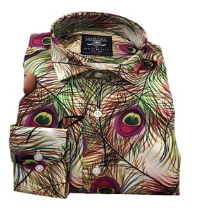 Camisa Polo Casual Entallada de Satén para Hombre, Camisa a Rayas con Estampado Personalizado - Product Image 5