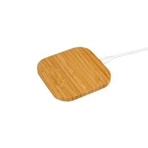 Base di Ricarica Wireless in Bambù Personalizzata per Gadget USB Promozionali - Product Image 1