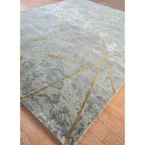 Kavi Grey Black Hand Knotted Wool Bamboo Silk <b>Rug</b> Chaos Theory Design Geometric <b>Boho</b> for Home Hallway Room Rectangle - Product Image 2