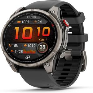 Garmin Fenix 8 Pro 51 มม., หน้าจอ AMOLED, นาฬิกาสมาร์ทวอทช์ GPS มัลติสปอร์ต, กระจกแซฟไฟร์, ตัวเรือนไทเทเนียมสีกราไฟต์/ดำ - Product Image 2